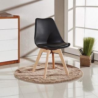 Foto 2 | Comedor Krona Para 4 Personas Con Mesa Negra Y Sillas Escandinavas Con Asiento Acolchado