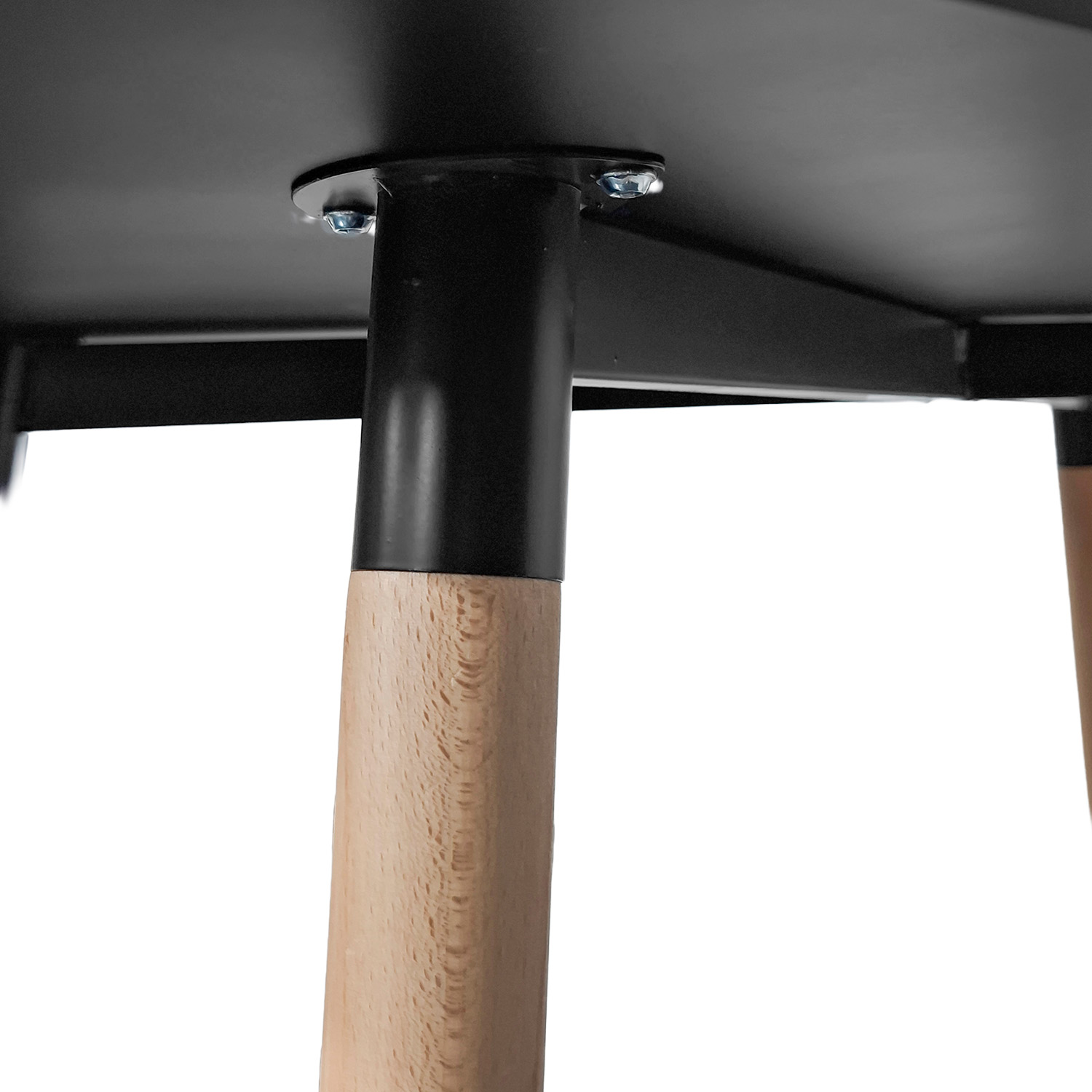 Foto 6 pulgar | Comedor Krona Para 4 Personas Con Mesa Negra Y Sillas Escandinavas Con Asiento Acolchado
