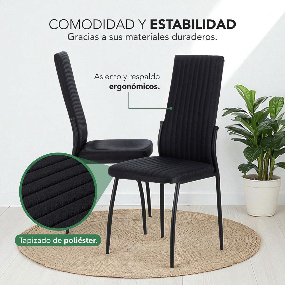 Foto 5 pulgar | Juego Comedor 6 Sillas Mesa De Vidrio Templado Luna Moderno