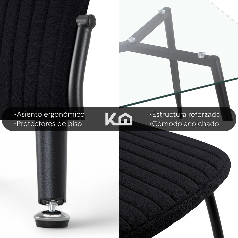 Foto 8 pulgar | Juego Comedor 6 Sillas Mesa De Vidrio Templado Luna Moderno
