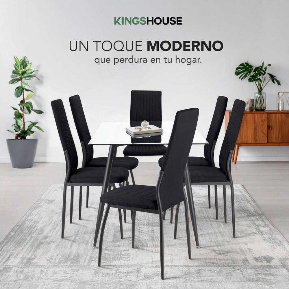 Foto 8 | Juego Comedor 6 Sillas Mesa De Vidrio Templado Luna Moderno