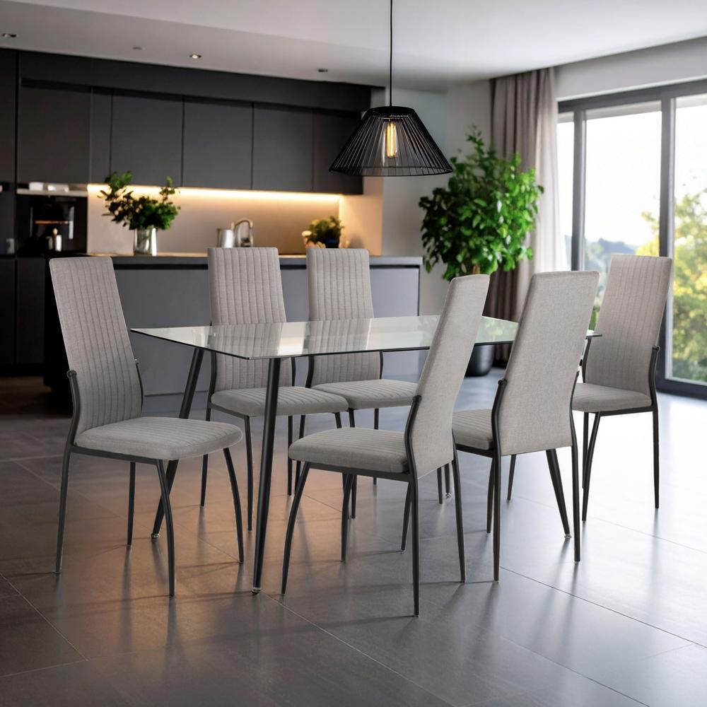 Foto 1 | Juego Comedor 6 Sillas Mesa De Vidrio Templado Luna Moderno