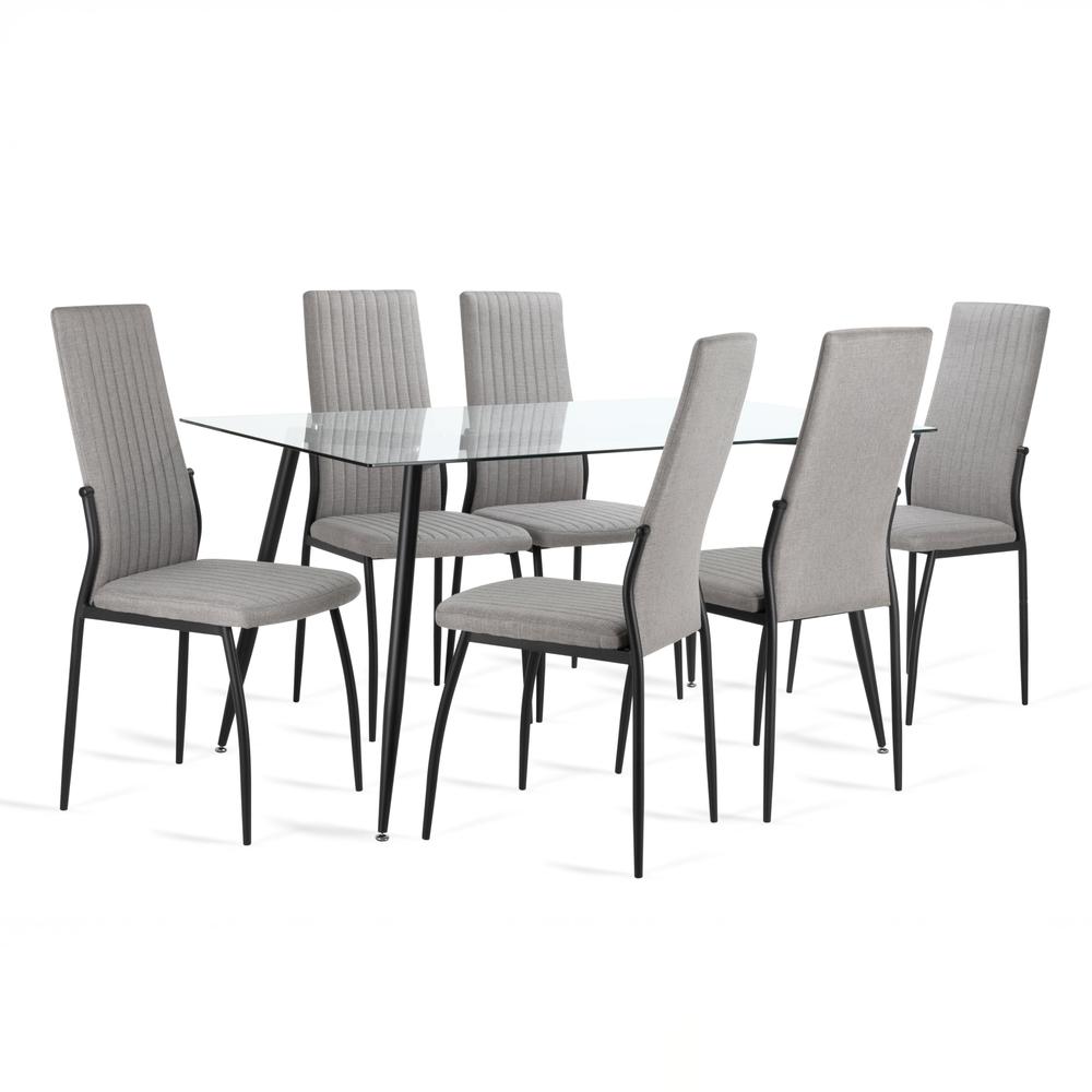 Foto 3 pulgar | Juego Comedor 6 Sillas Mesa De Vidrio Templado Luna Moderno