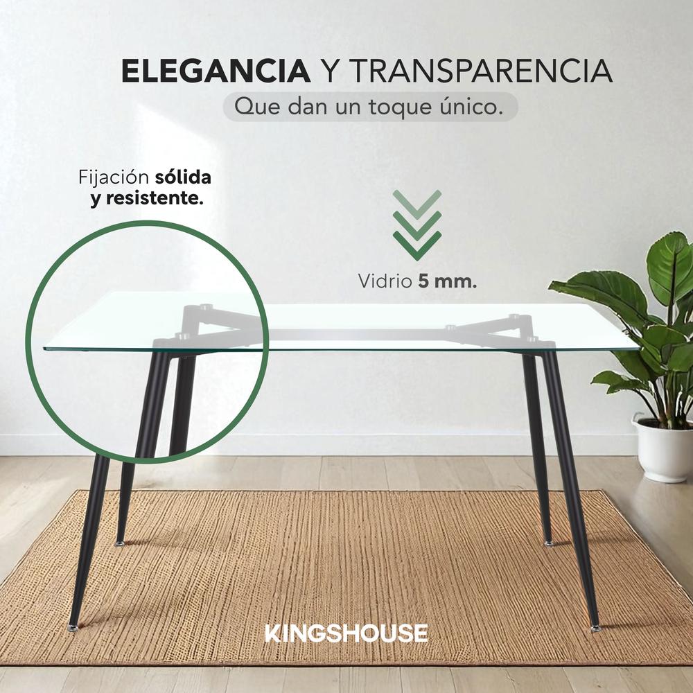 Foto 6 | Juego Comedor 6 Sillas Mesa De Vidrio Templado Luna Moderno