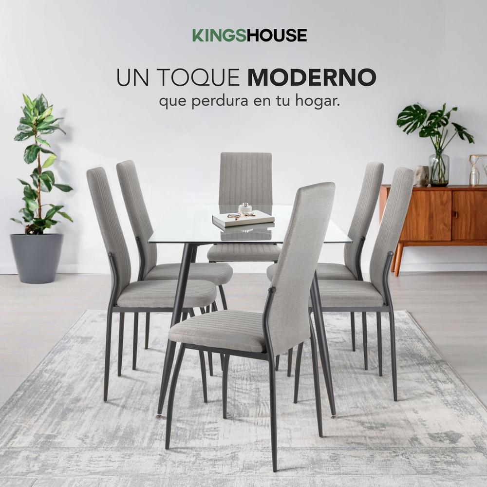 Foto 9 pulgar | Juego Comedor 6 Sillas Mesa De Vidrio Templado Luna Moderno
