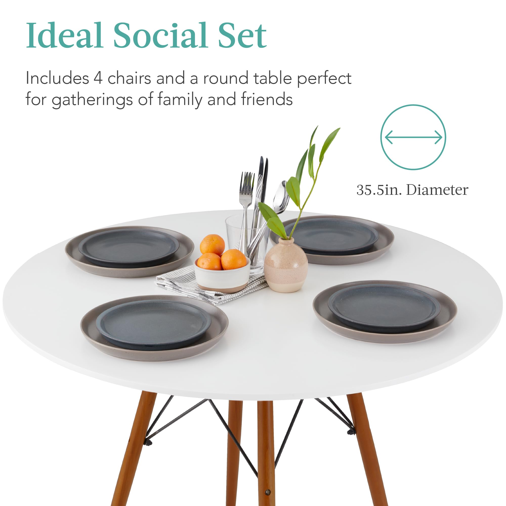 Foto 4 pulgar | Juego De Comedor Best Choice Products Compact Mid-century De 5 Piezas - Venta Internacional.