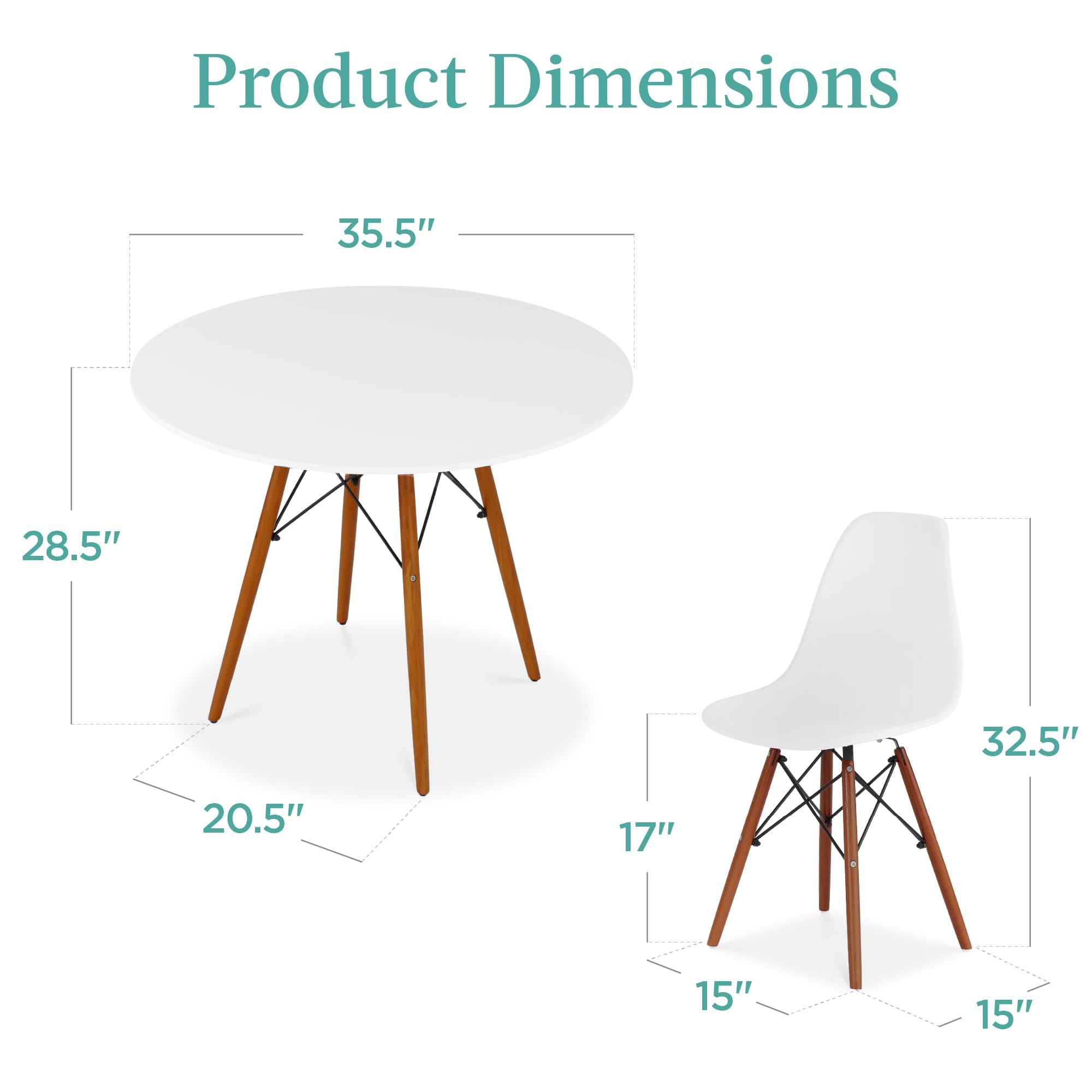 Foto 8 pulgar | Juego De Comedor Best Choice Products Compact Mid-century De 5 Piezas - Venta Internacional.