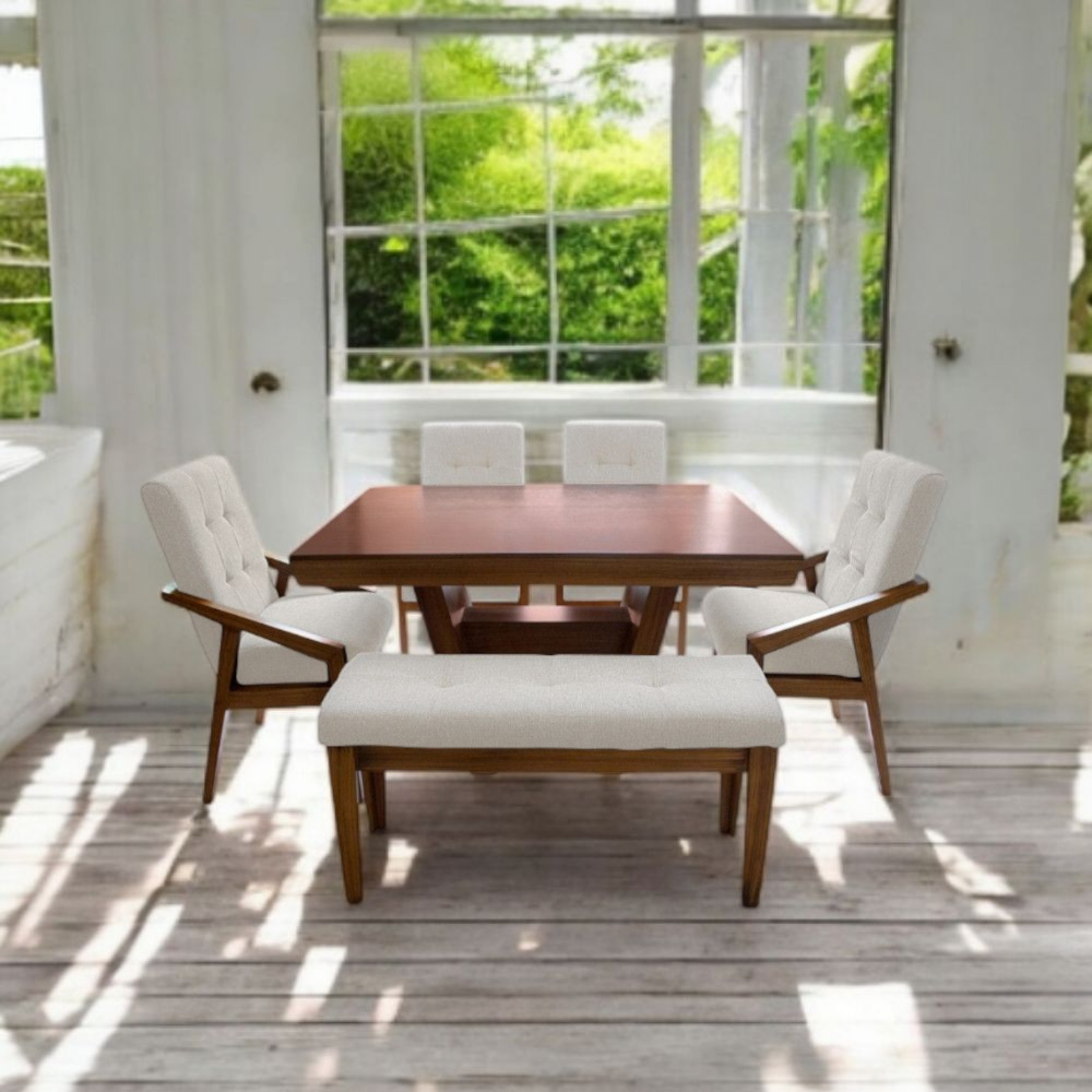 Foto 2 pulgar | Comedor Para 6 Personas Con Parota Natural Modelo Bari