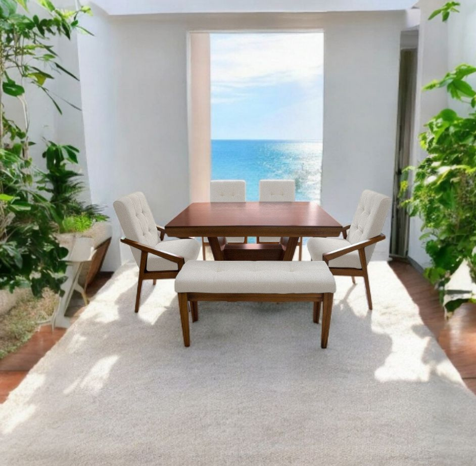 Foto 4 pulgar | Comedor Para 6 Personas Con Parota Natural Modelo Bari