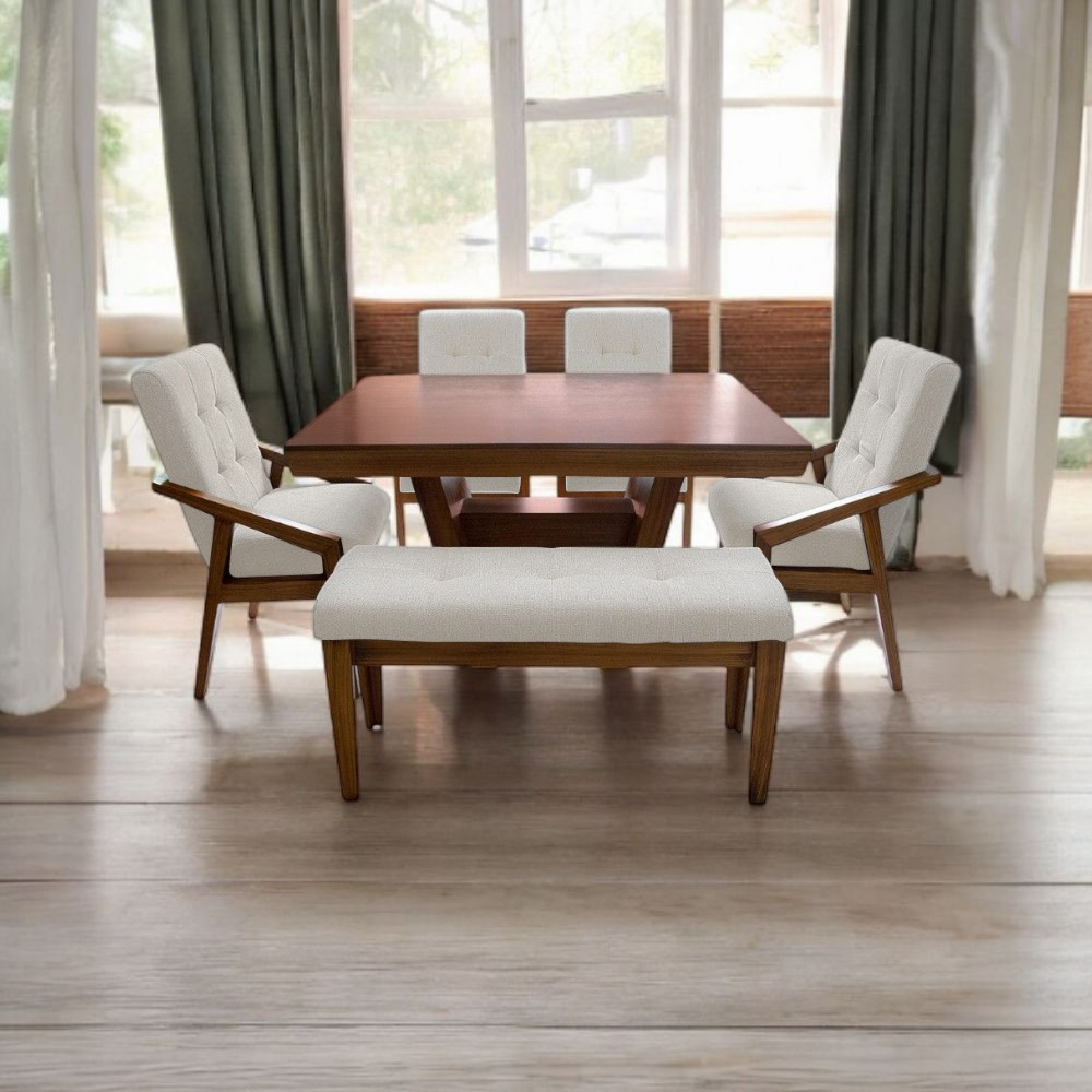 Foto 6 pulgar | Comedor Para 6 Personas Con Parota Natural Modelo Bari