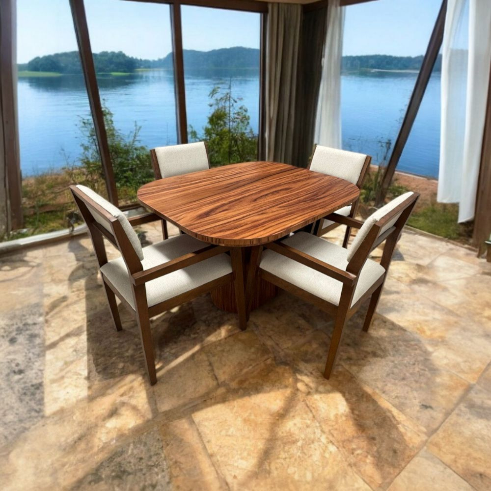 Foto 3 pulgar | Comedor Para 4 Personas De Madera De Parota Modelo Bayern