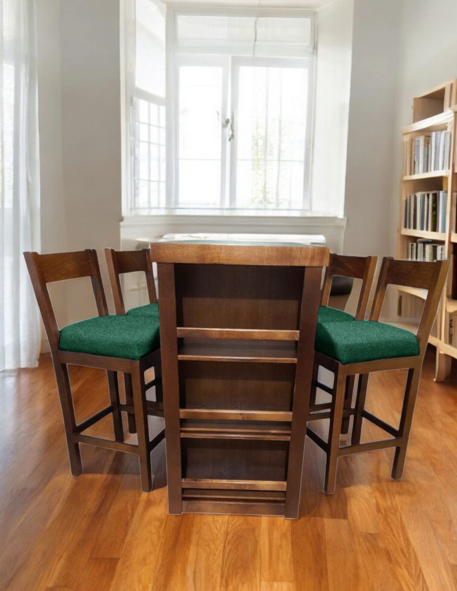 Comedor Para 4 Personas De Madera De Parota Color Verde