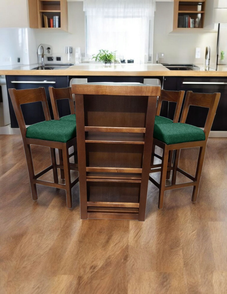 Foto 7 pulgar | Comedor Para 4 Personas De Madera De Parota Color Verde