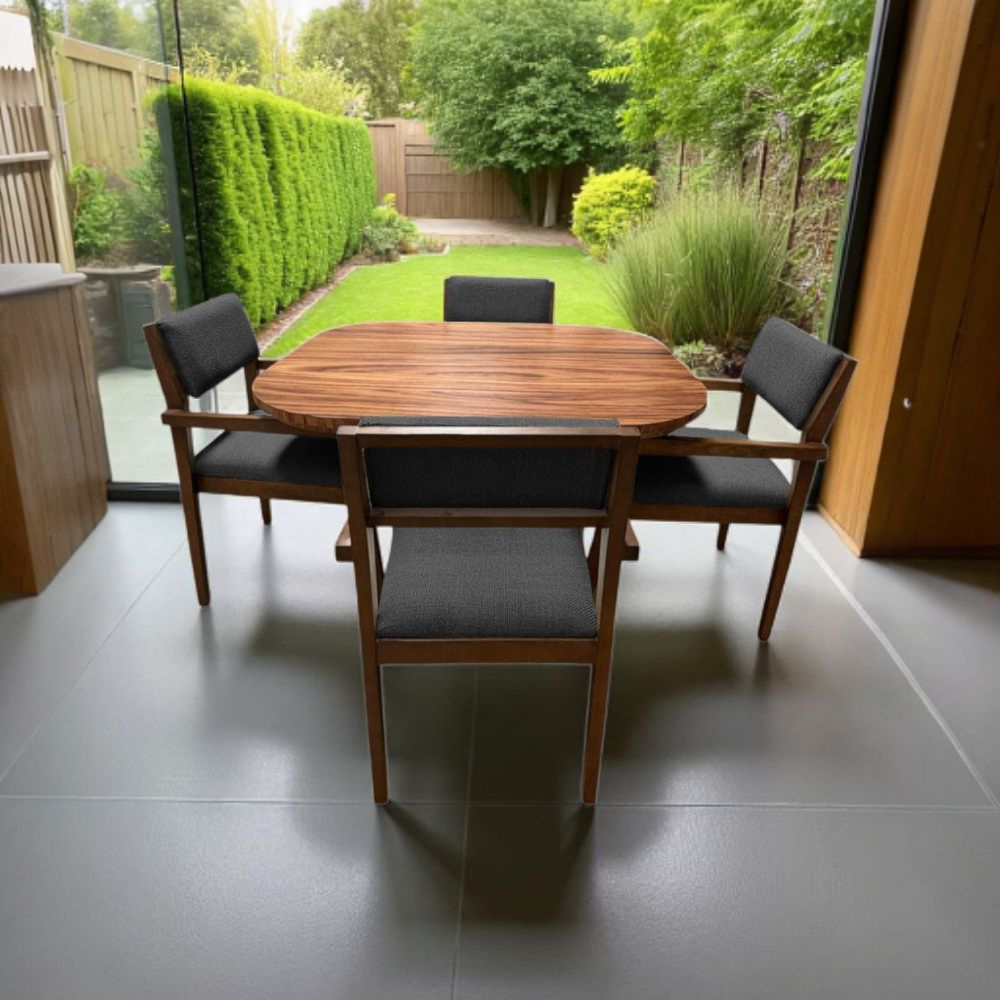 Foto 5 pulgar | Comedor Para 4 Personas De Madera De Parota Colo Gris