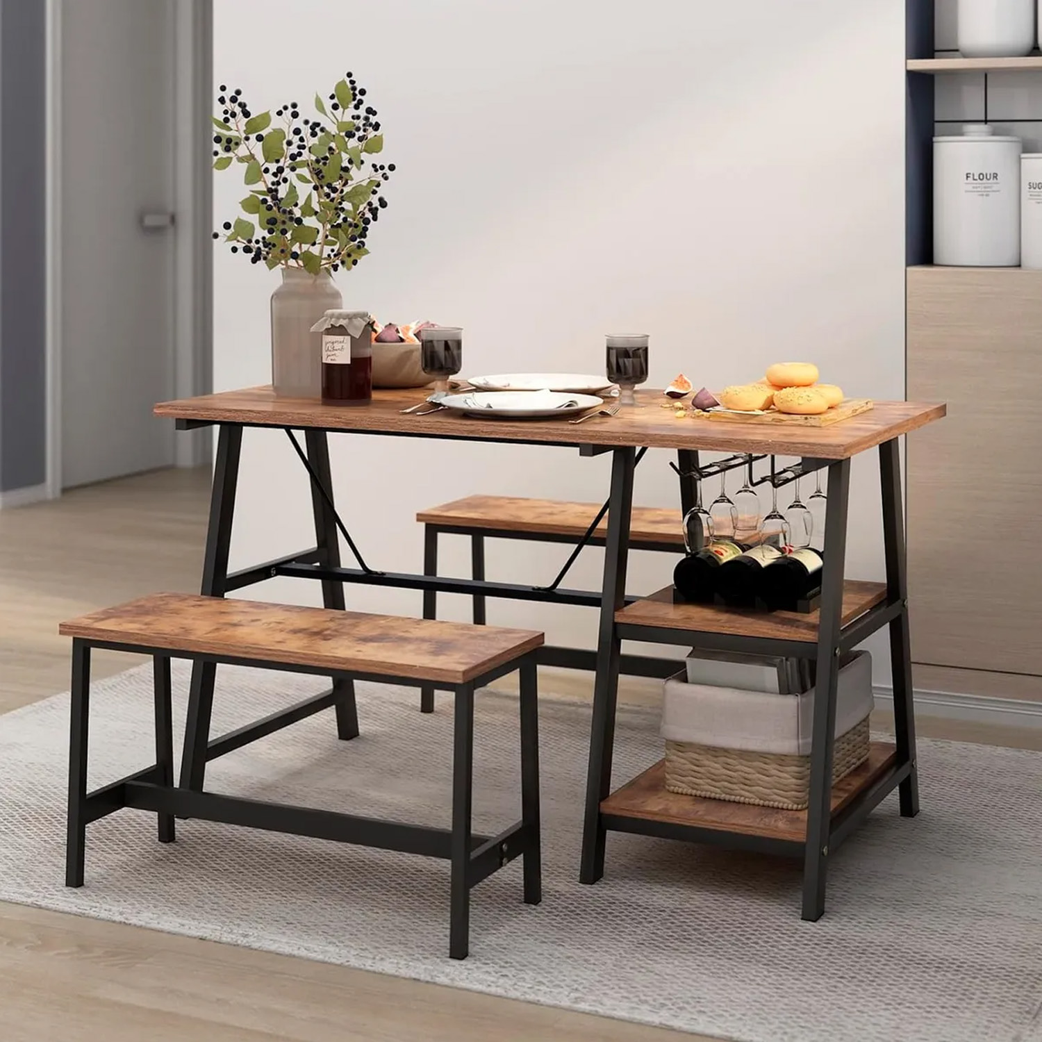 Foto 3 pulgar | Comedor Industrial Bossa Dukka Mdf y Acero