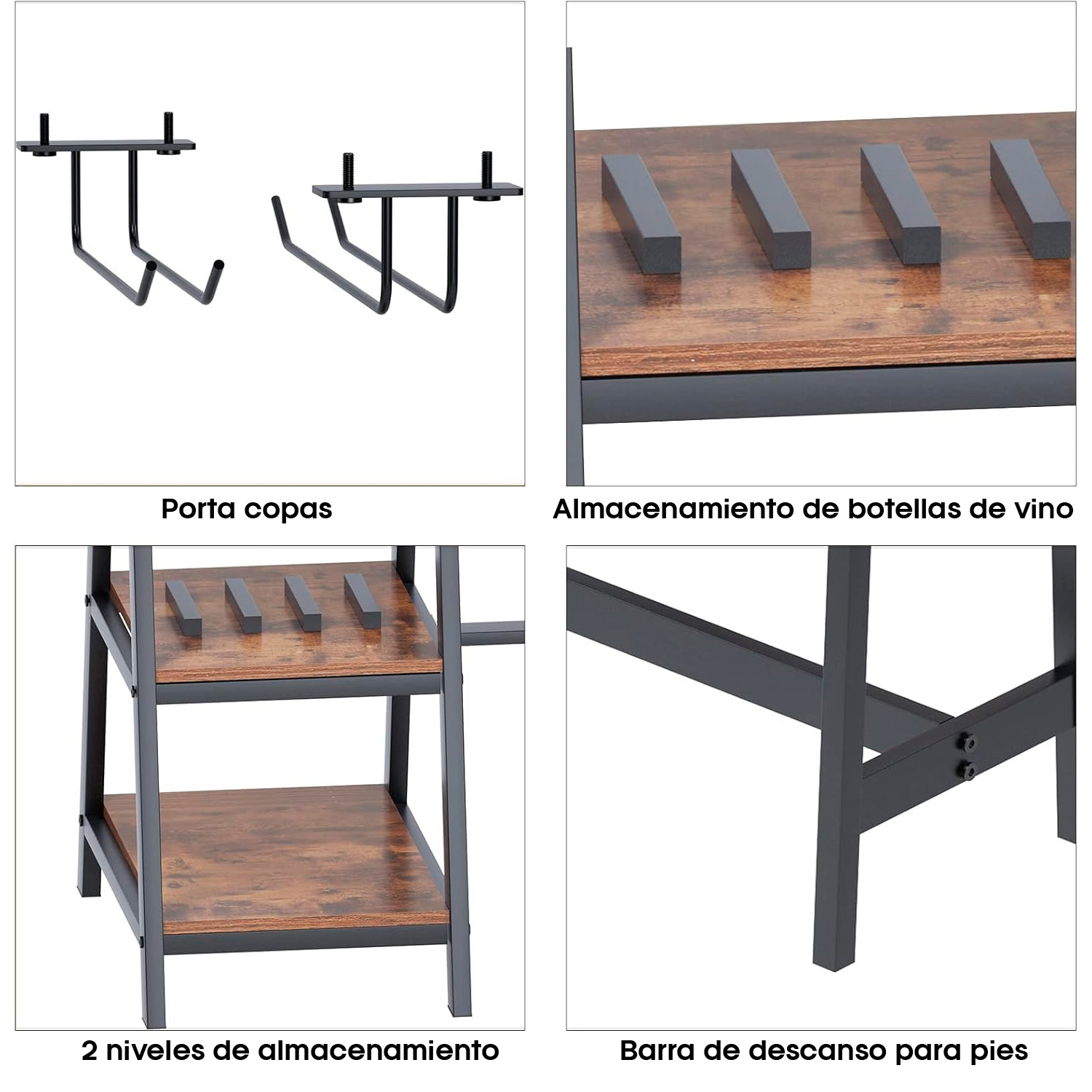 Foto 5 pulgar | Comedor Industrial Bossa Dukka Mdf y Acero