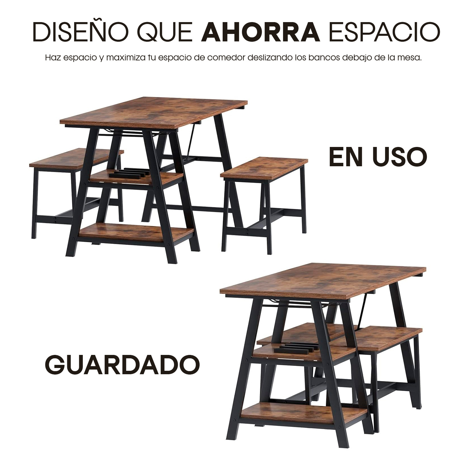 Foto 6 pulgar | Comedor Industrial Bossa Dukka Mdf y Acero