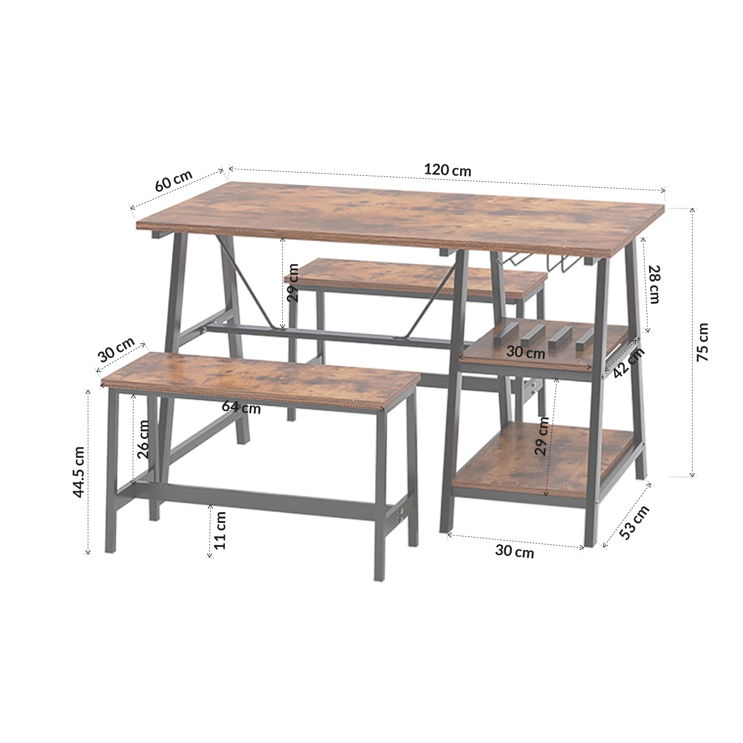 Foto 8 | Comedor Industrial Bossa Dukka Mdf y Acero