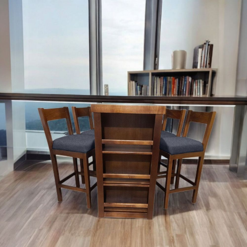 Antecomedor De Madera Para 4 Personas Color Azul Oscuro