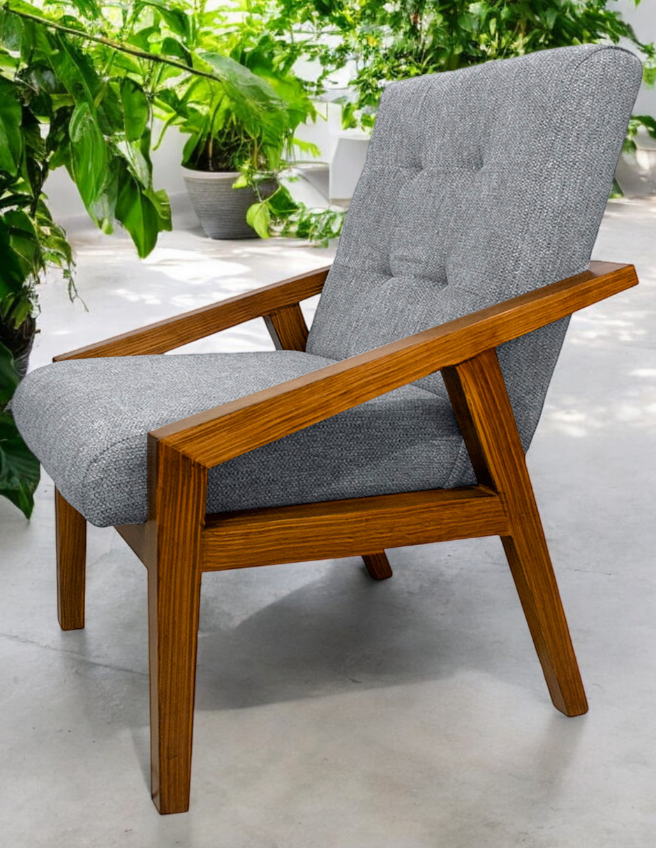 Foto 5 pulgar | Comedor Para 6 Personas De Madera De Parota Color Gris Claro