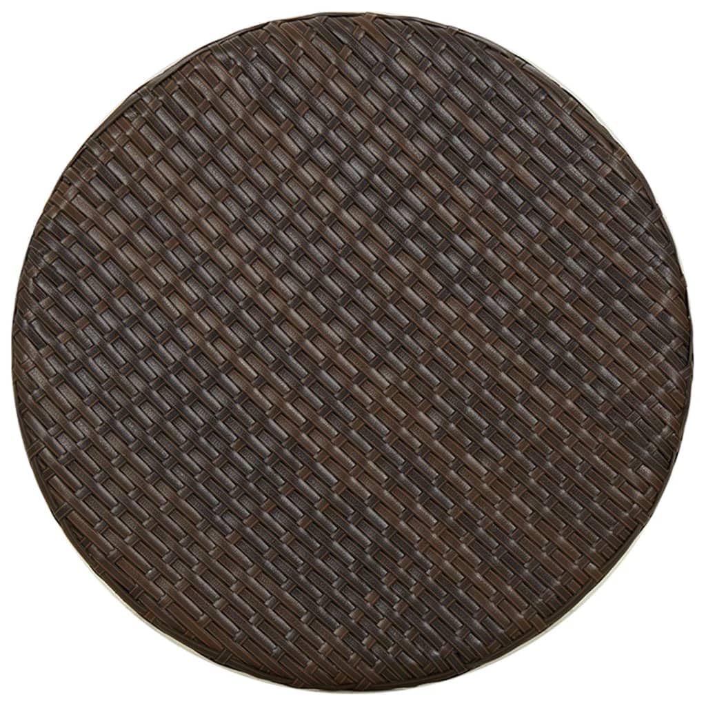 Foto 7 pulgar | Mesa De Té Vidaxl Redonda De 45 Cm De Poliratán Marrón Para Uso Exterior - Venta Internacional.