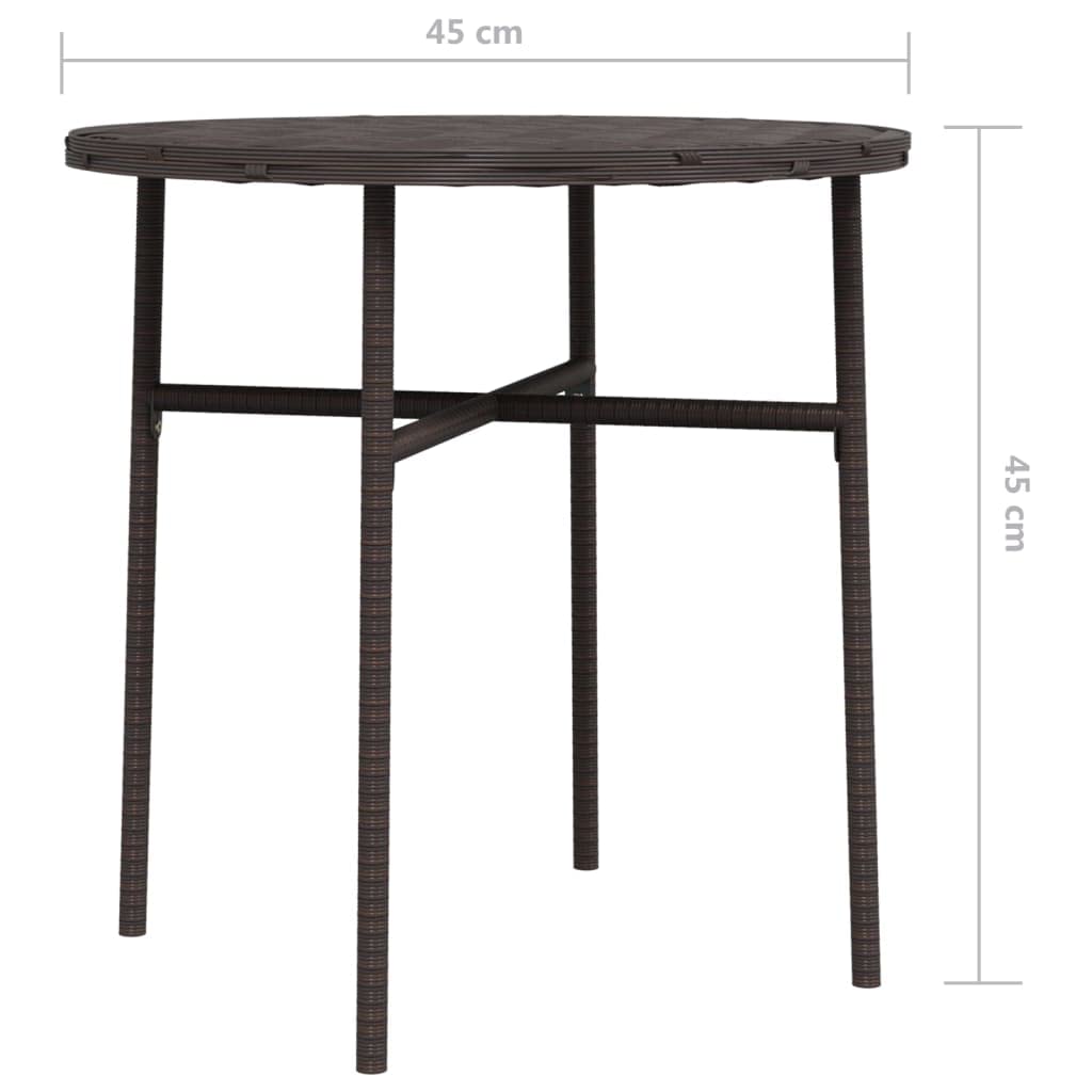 Foto 8 pulgar | Mesa De Té Vidaxl Redonda De 45 Cm De Poliratán Marrón Para Uso Exterior - Venta Internacional.