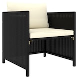 Sofá De Patio Vidaxl Para Exteriores Poliratán Negro Con Cojines - Venta Internacional.