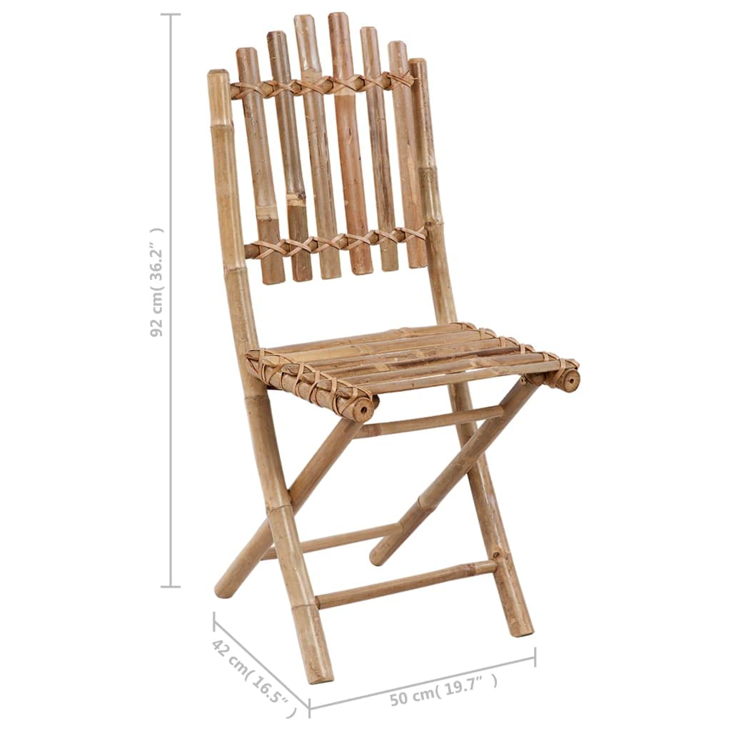Foto 4 pulgar | Juego De Comedor Para Patio Vidaxl  Plegable  5 Piezas  Bambú Con Cojines - Venta Internacional.