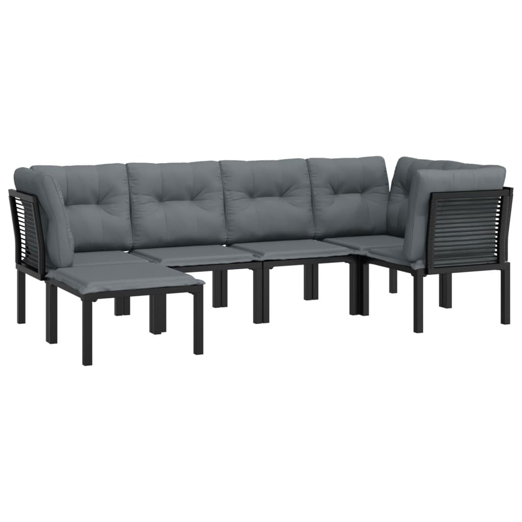 Foto 3 pulgar | Set Patio Lounge Vidaxl De 6 Piezas De Poliratán Negro Y Gris - Venta Internacional.