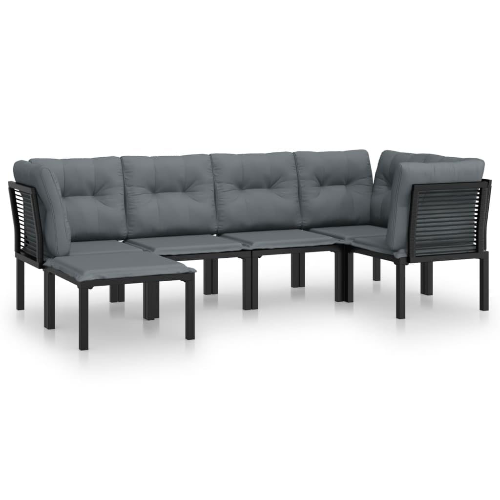 Foto 7 pulgar | Set Patio Lounge Vidaxl De 6 Piezas De Poliratán Negro Y Gris - Venta Internacional.