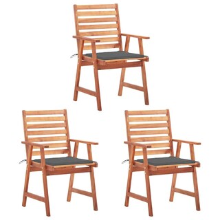 Foto 1 | Sillas de Comedor para Patio VidaXL de Madera Maciza de Acacia 3 Piezas - Venta Internacional