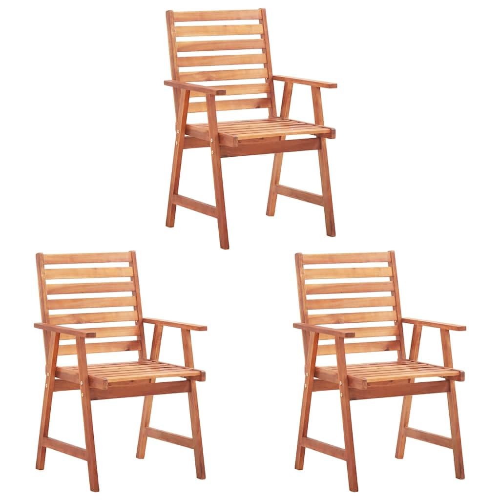 Foto 3 pulgar | Sillas de Comedor para Patio VidaXL de Madera Maciza de Acacia 3 Piezas - Venta Internacional