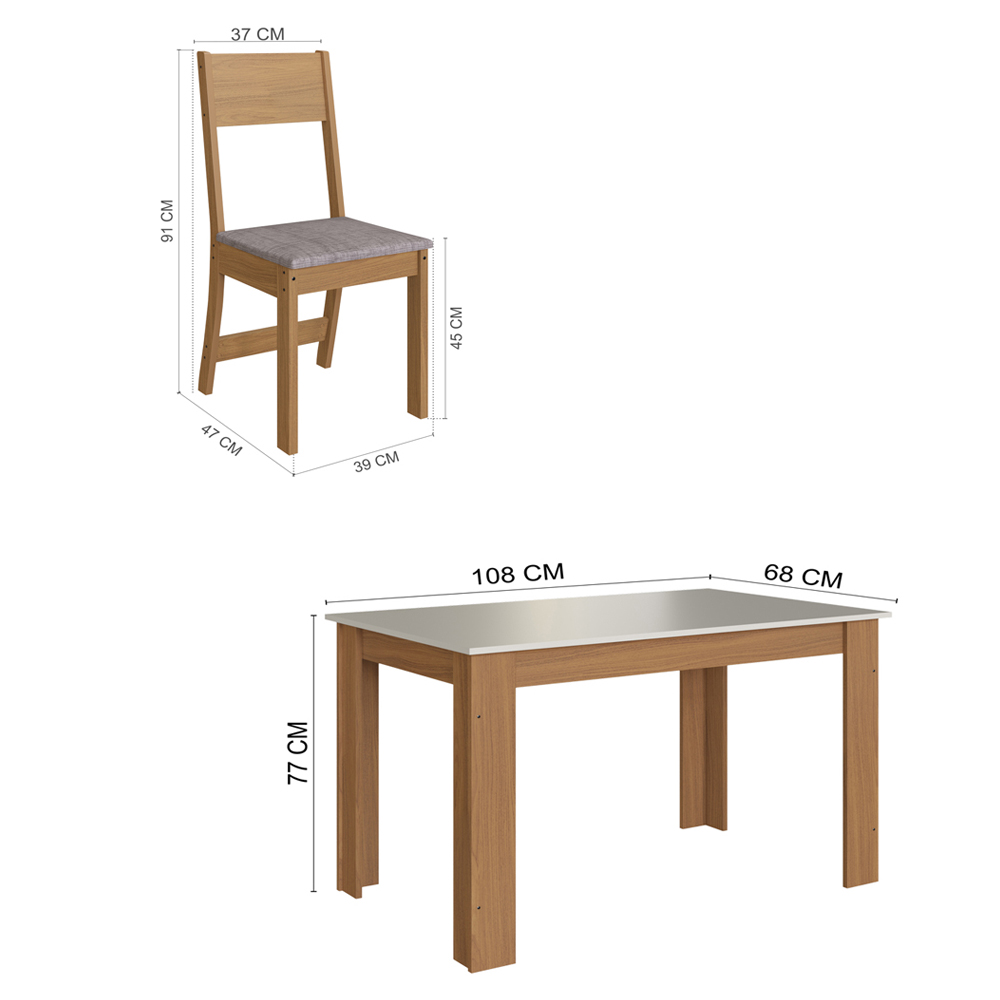 Foto 6 pulgar | Comedor 4 Sillas Mesa Rectangular Atlanta Frei