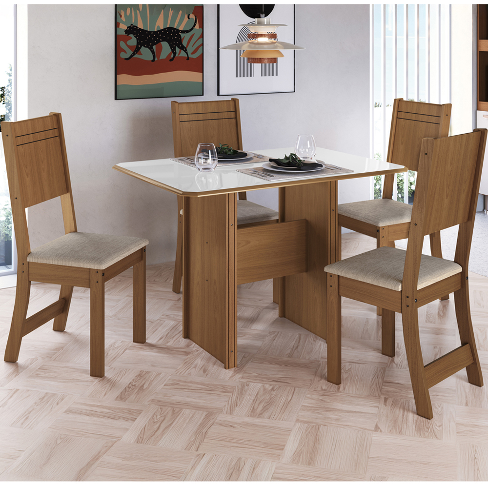 Foto 3 pulgar | Comedor 4 Sillas Mesa Rectangular Évora/lisboa Freijo