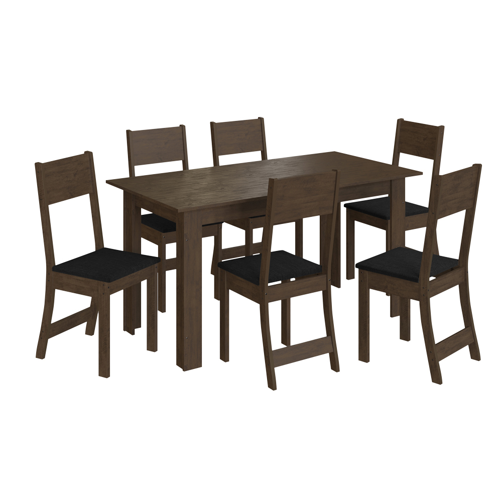 Foto 1 | Comedor 6 Sillas Mesa Rectangular Mod Atlanta Café