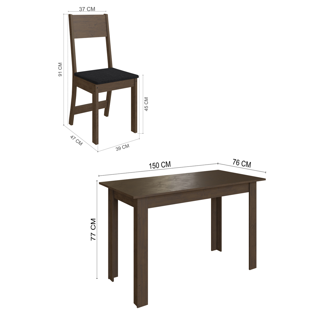 Foto 5 | Comedor 6 Sillas Mesa Rectangular Mod Atlanta Café