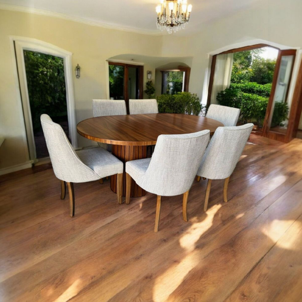 Foto 1 | Comedor Para 6 Personas Gris Claro Con Parota Natural Modelo Jazzo