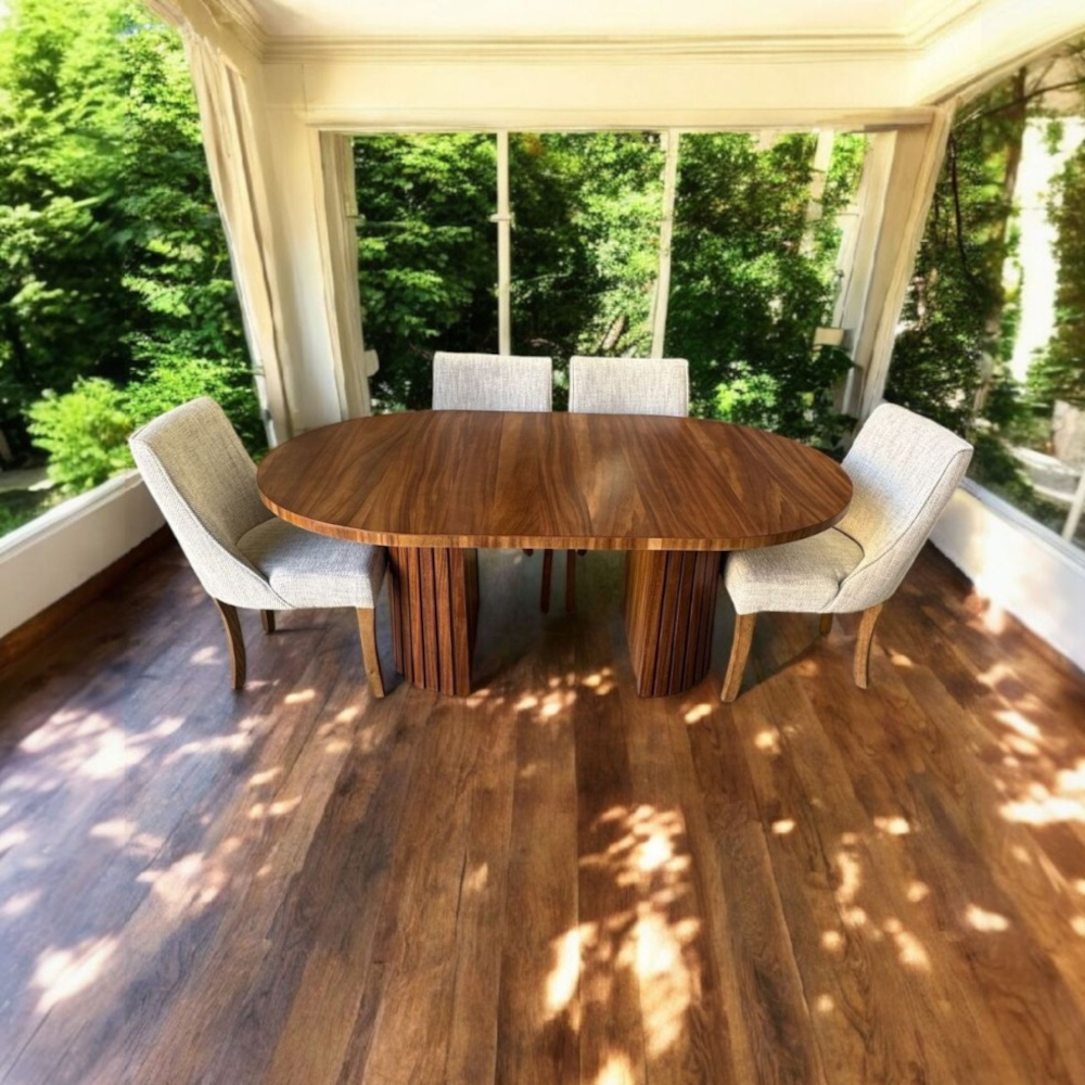 Foto 3 | Comedor Para 6 Personas Gris Claro Con Parota Natural Modelo Jazzo