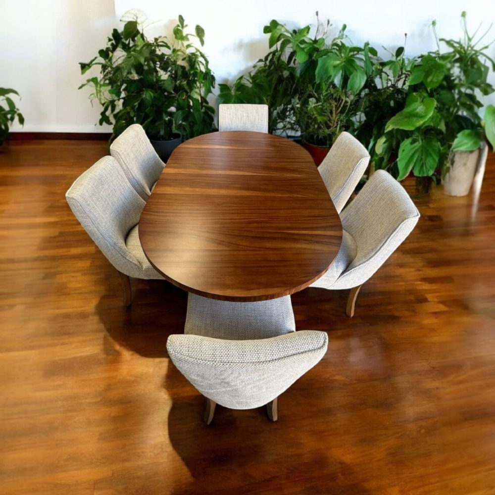Foto 4 | Comedor Para 6 Personas Gris Claro Con Parota Natural Modelo Jazzo