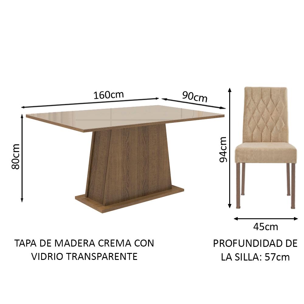 Foto 3 | Juego de Comedor Madesa Stéfani Beige Imperial