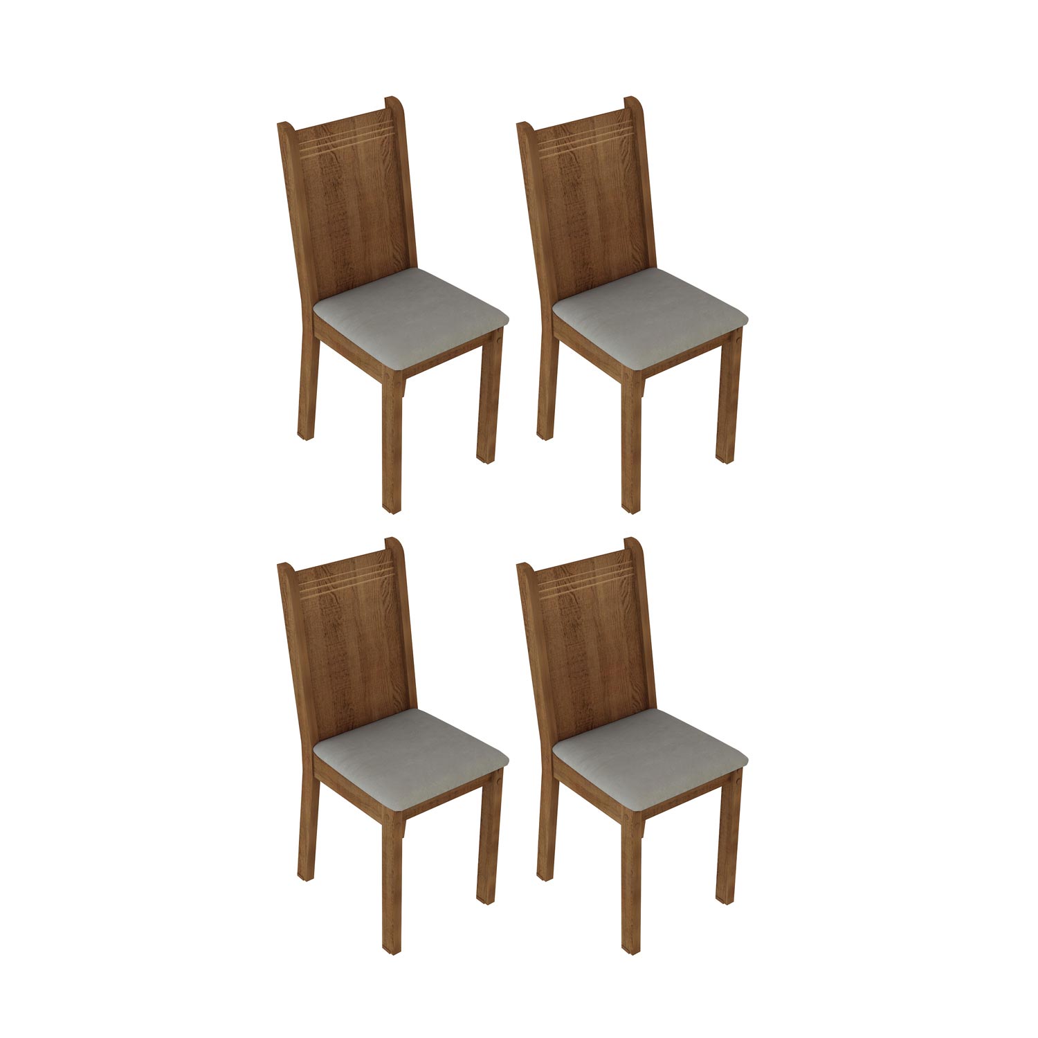 Silla Madesa 42905Z4XTPER Marrón 4 Piezas