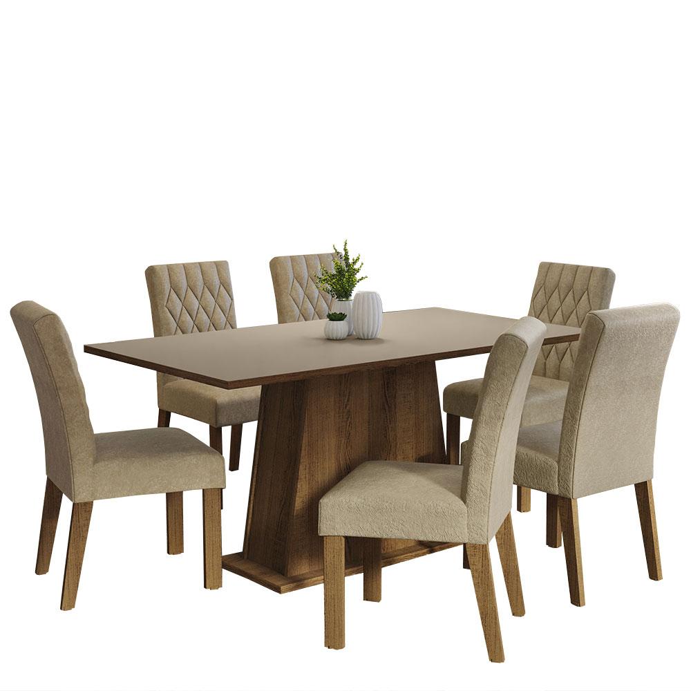 Foto 2 pulgar | Juego de Comedor Madesa Britney con 6 Sillas Acolchadas en Tela Imperial Suede