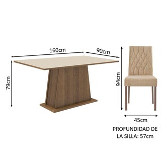 Foto 8 | Comedor Madesa Marrón con 6 Sillas