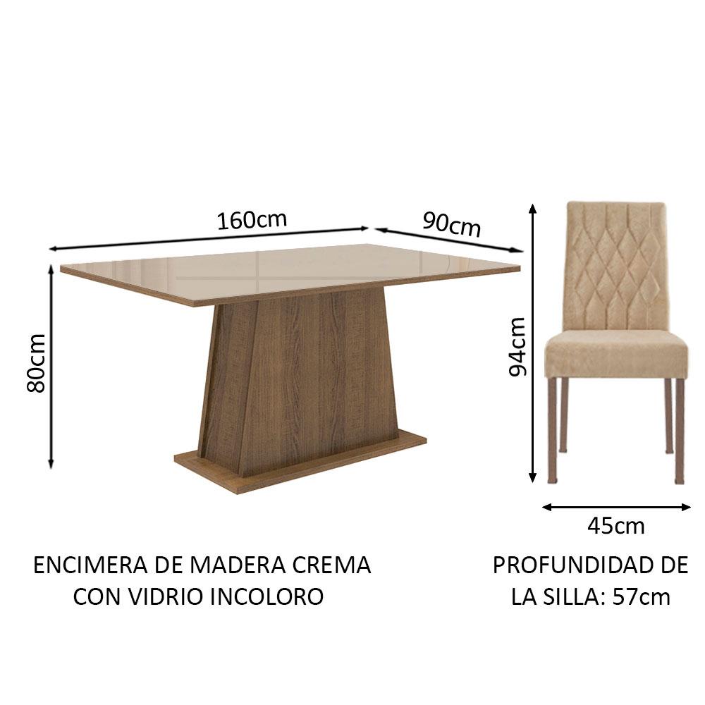 Foto 6 | Comedor Madesa Marrón con 4 Sillas
