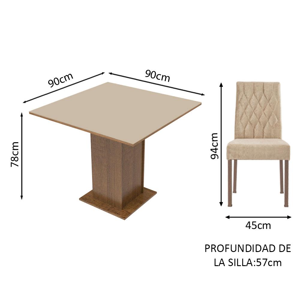 Foto 4 | Comedor Madesa color Café con 4 Sillas