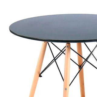 Foto 2 | Mesa De Comedor Elly Decor Redonda Estilo Eames Minimalista Moderna color Negro
