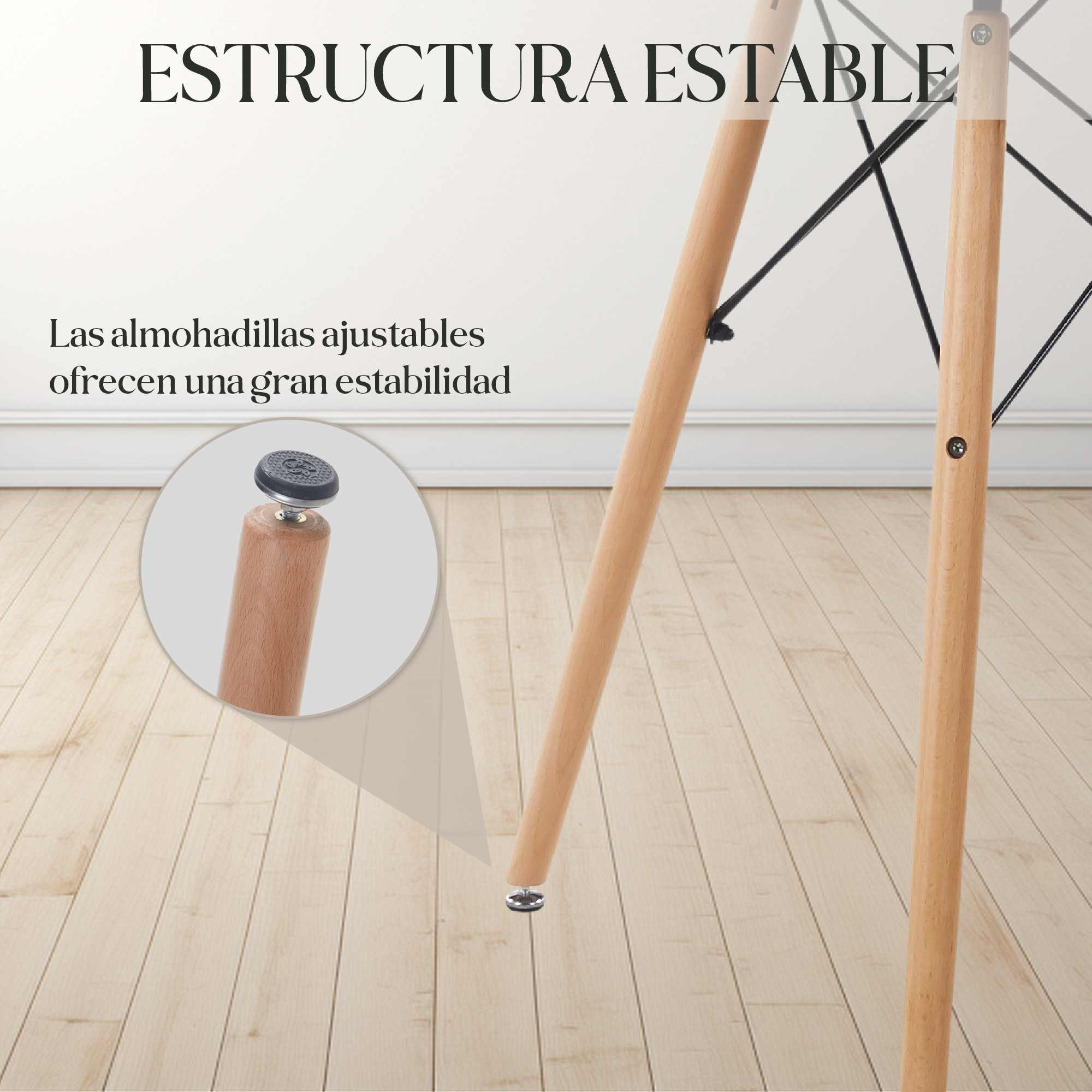Foto 6 pulgar | Mesa De Comedor Elly Decor Redonda Estilo Eames Minimalista Moderna color Negro