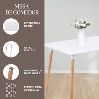 Foto 2 | Mesa Rectangular Elly Decor para Comedor Estilo Nórdico Minimalista