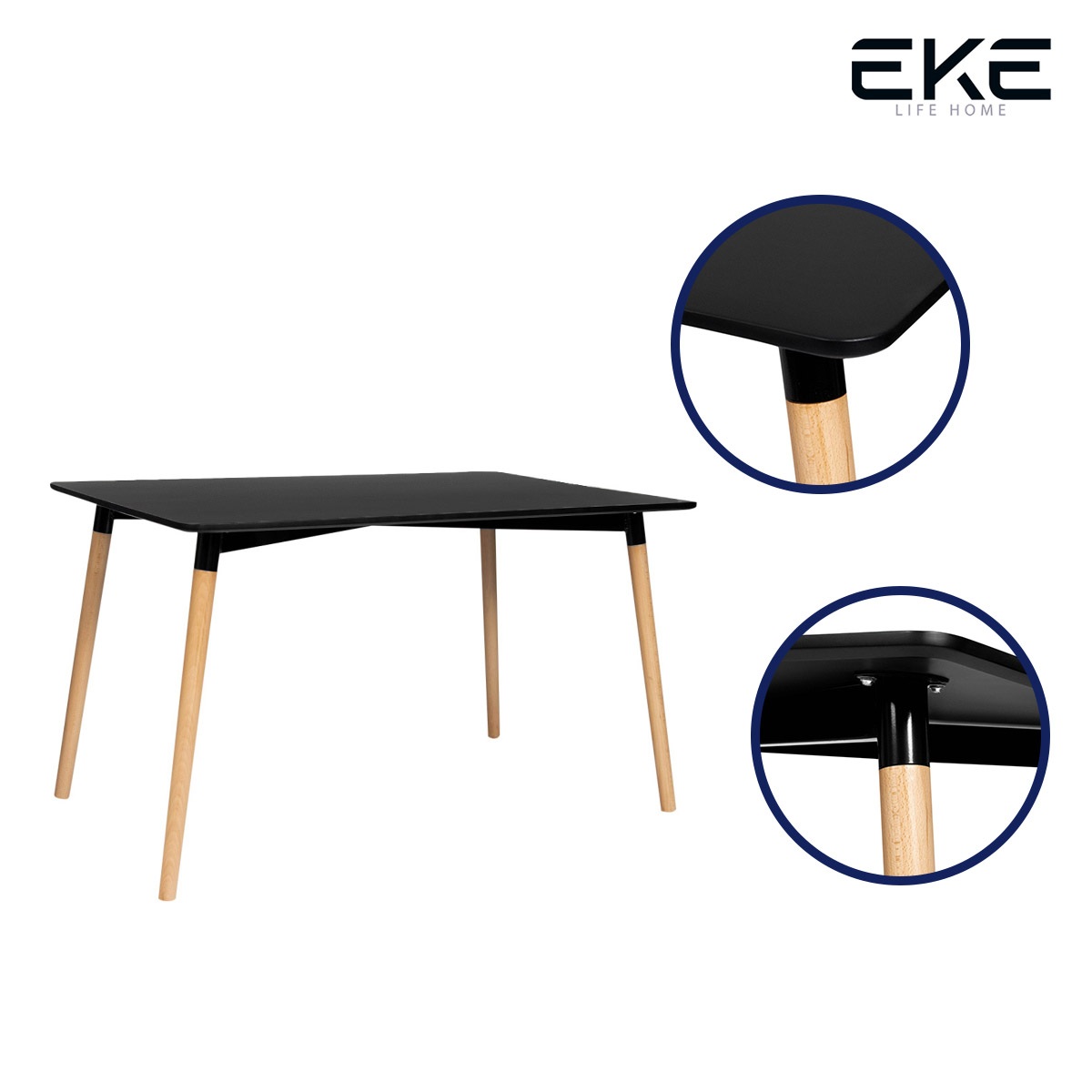 Foto 6 pulgar | Mesa Rectangular Eames EKE Life Home GC018 Negra