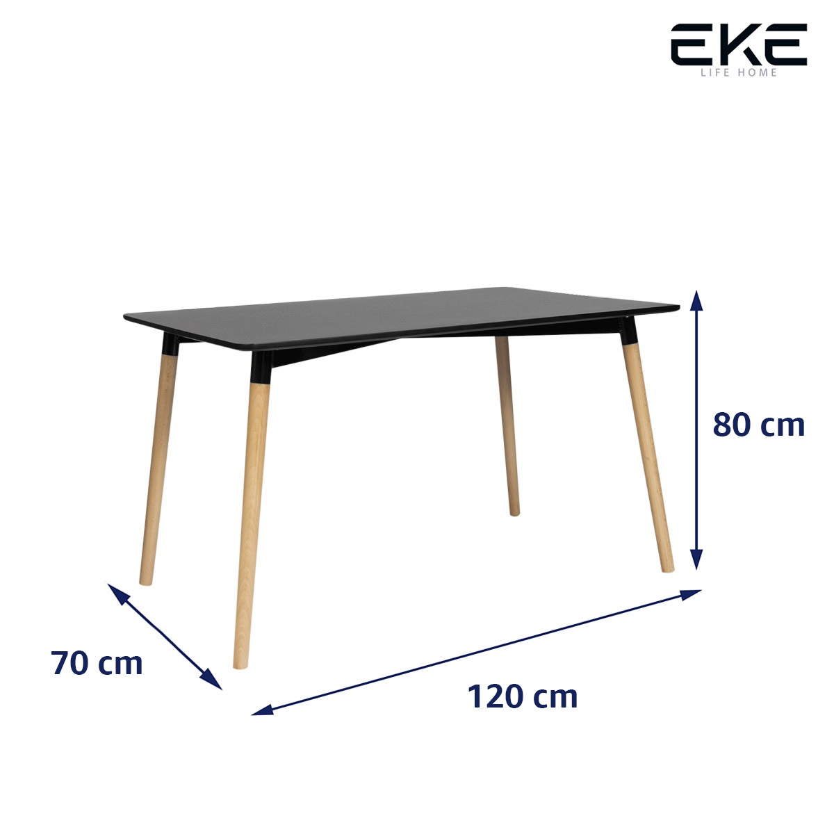Foto 7 pulgar | Mesa Rectangular Eames EKE Life Home GC018 Negra